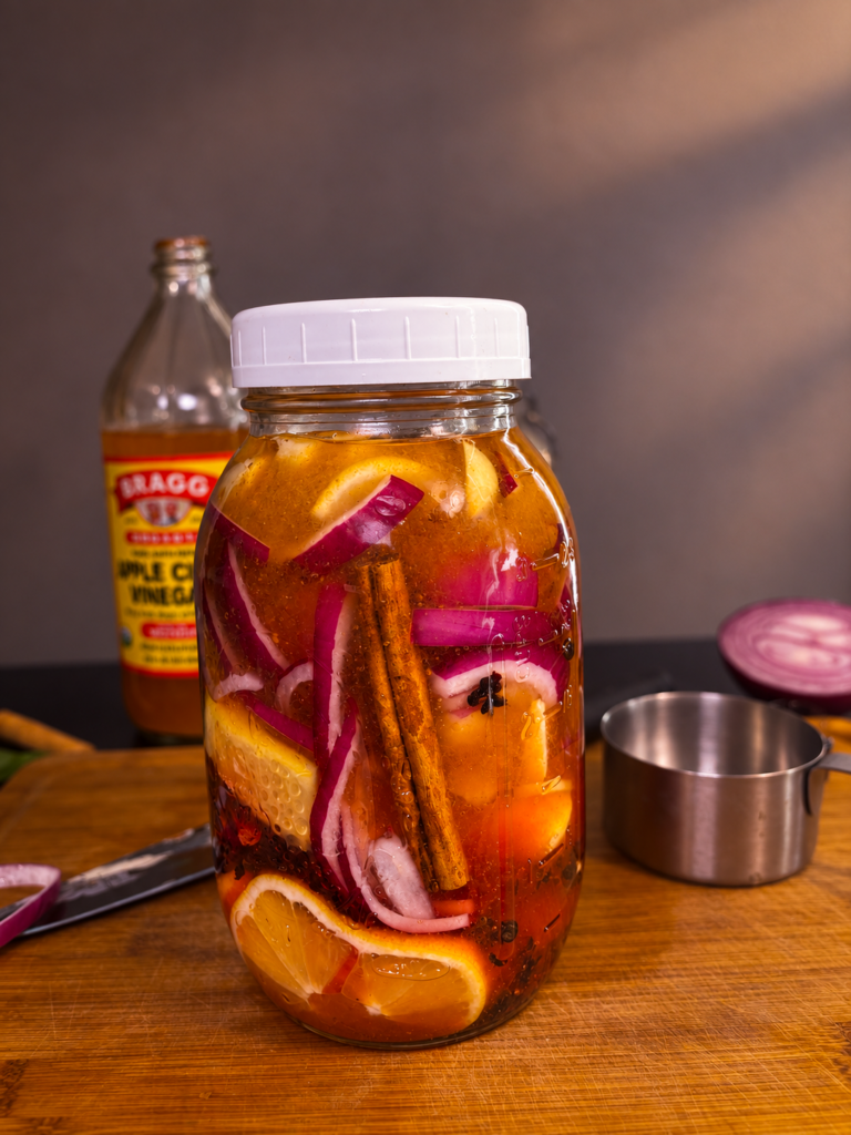 Fresh hibiscus fire cider